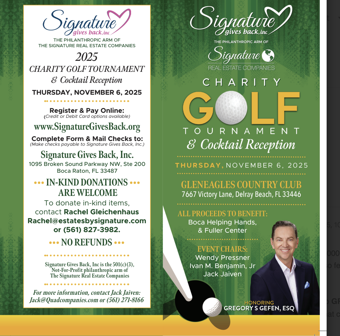 Signature Gives Back Day Flyer